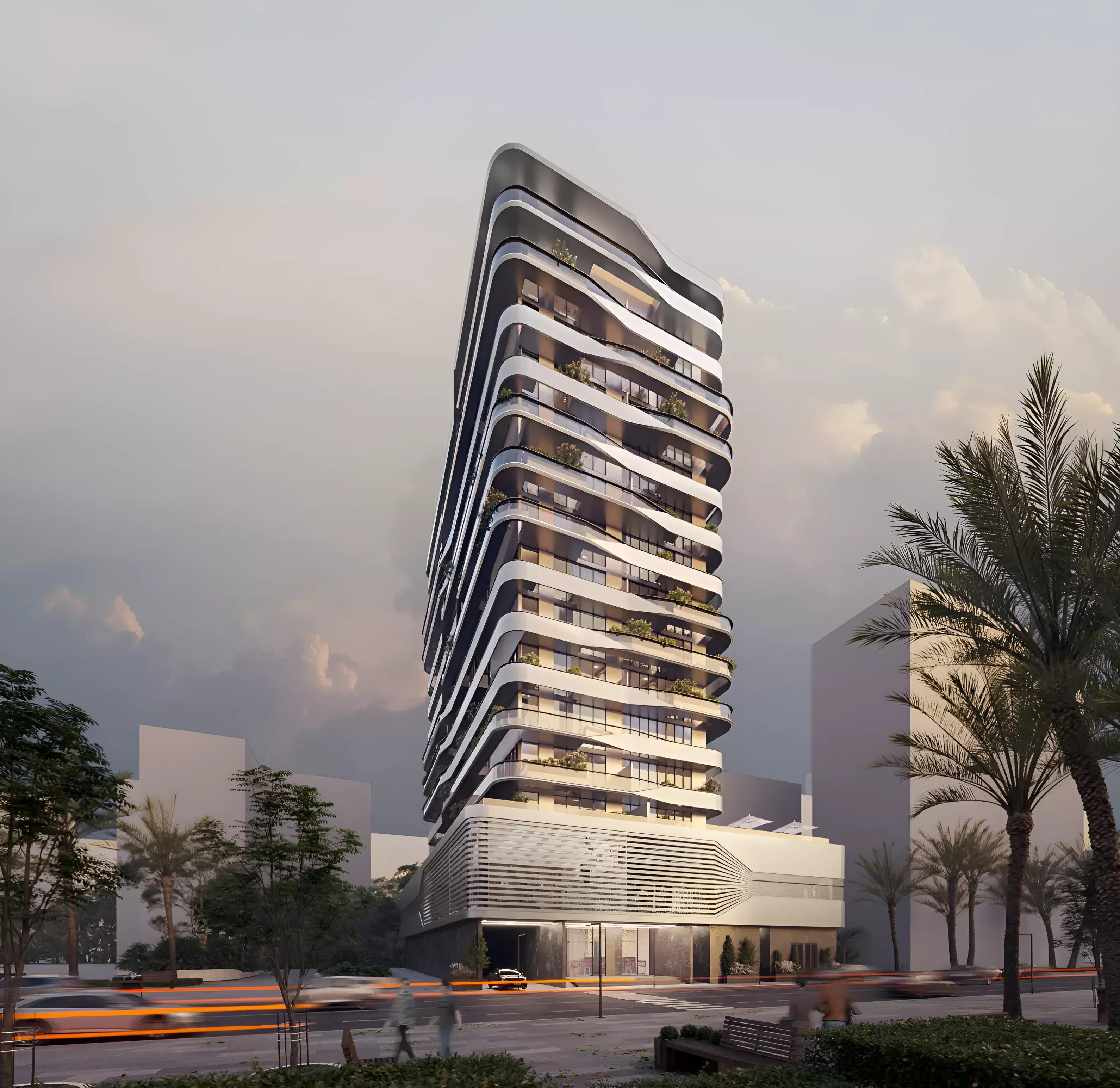 Bayview Boulevard tower exterior view, Dubai Islands