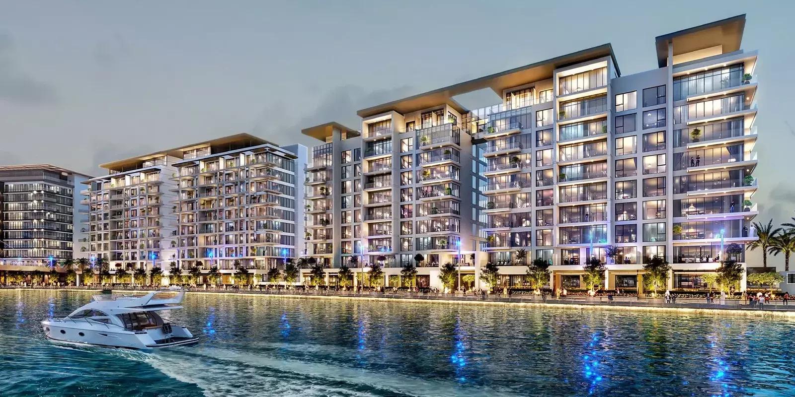 Canal Front Residences exterior facade overlooking the Dubai Water Canal, Al Wasl, Dubai