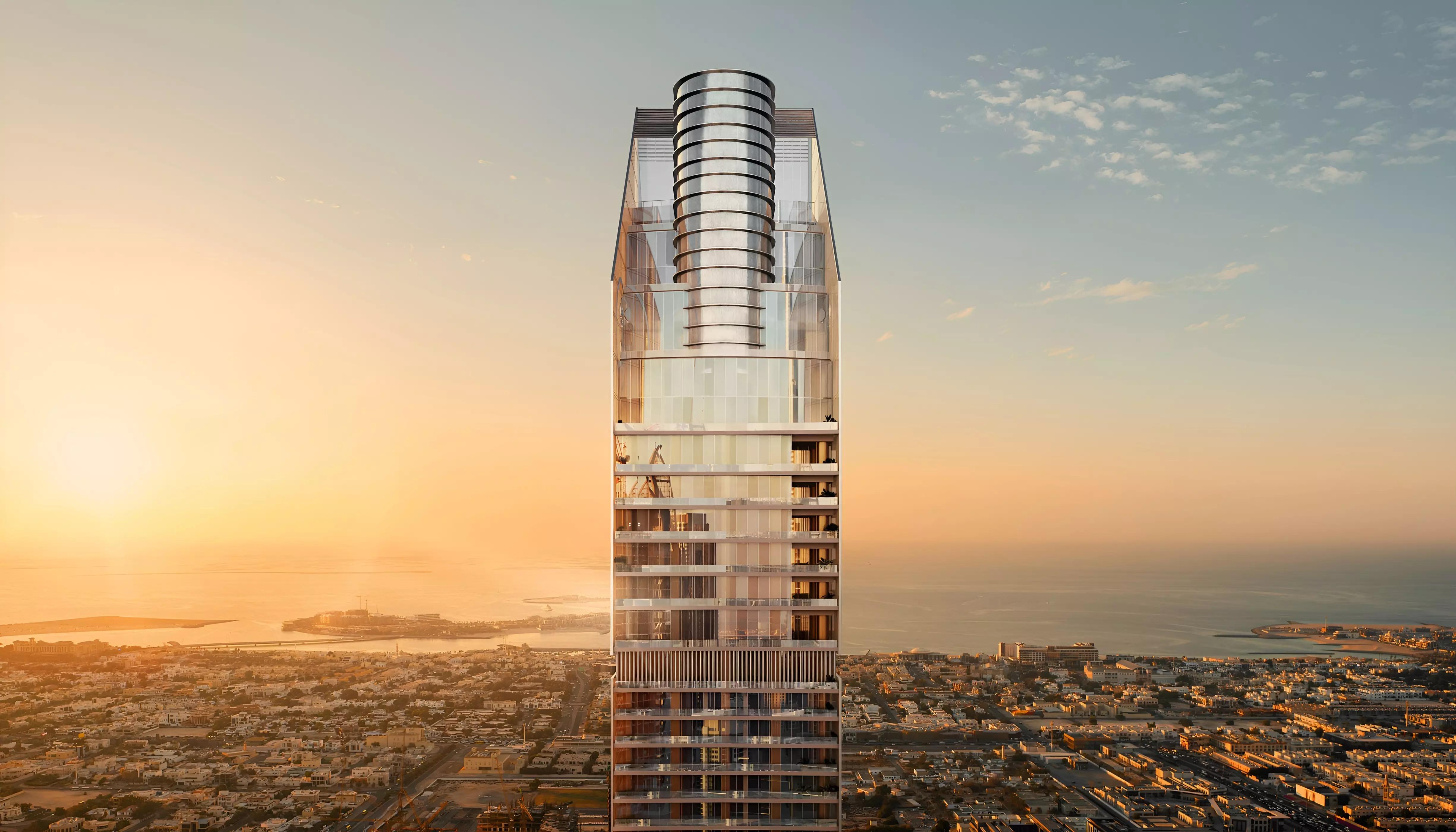 Mr C Residences Downtown tower exterior facade in Al Wasl, Dubai