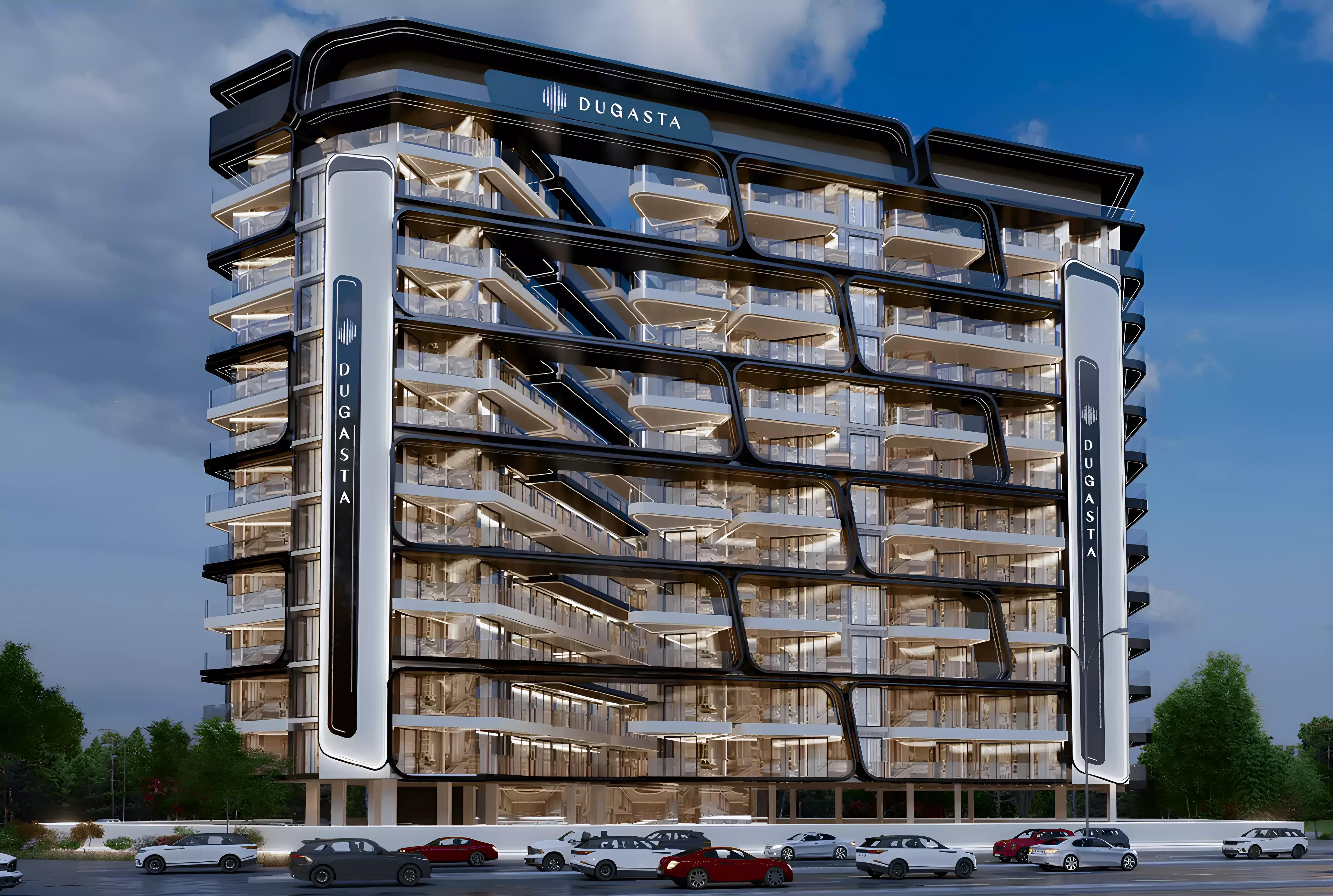 Terra Tower building elevation, Dugasta development, Dubai Land Residence Complex