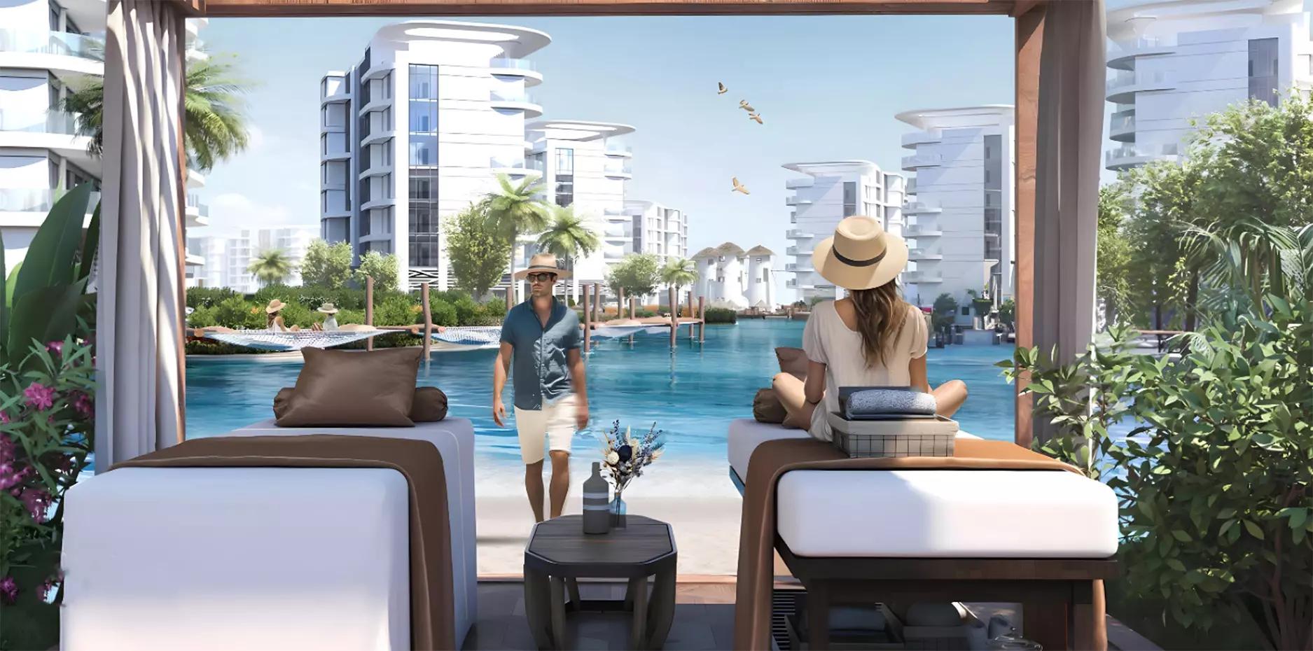Lounge seating area at Damac Lagoon Views, DAMAC Lagoons, Dubai