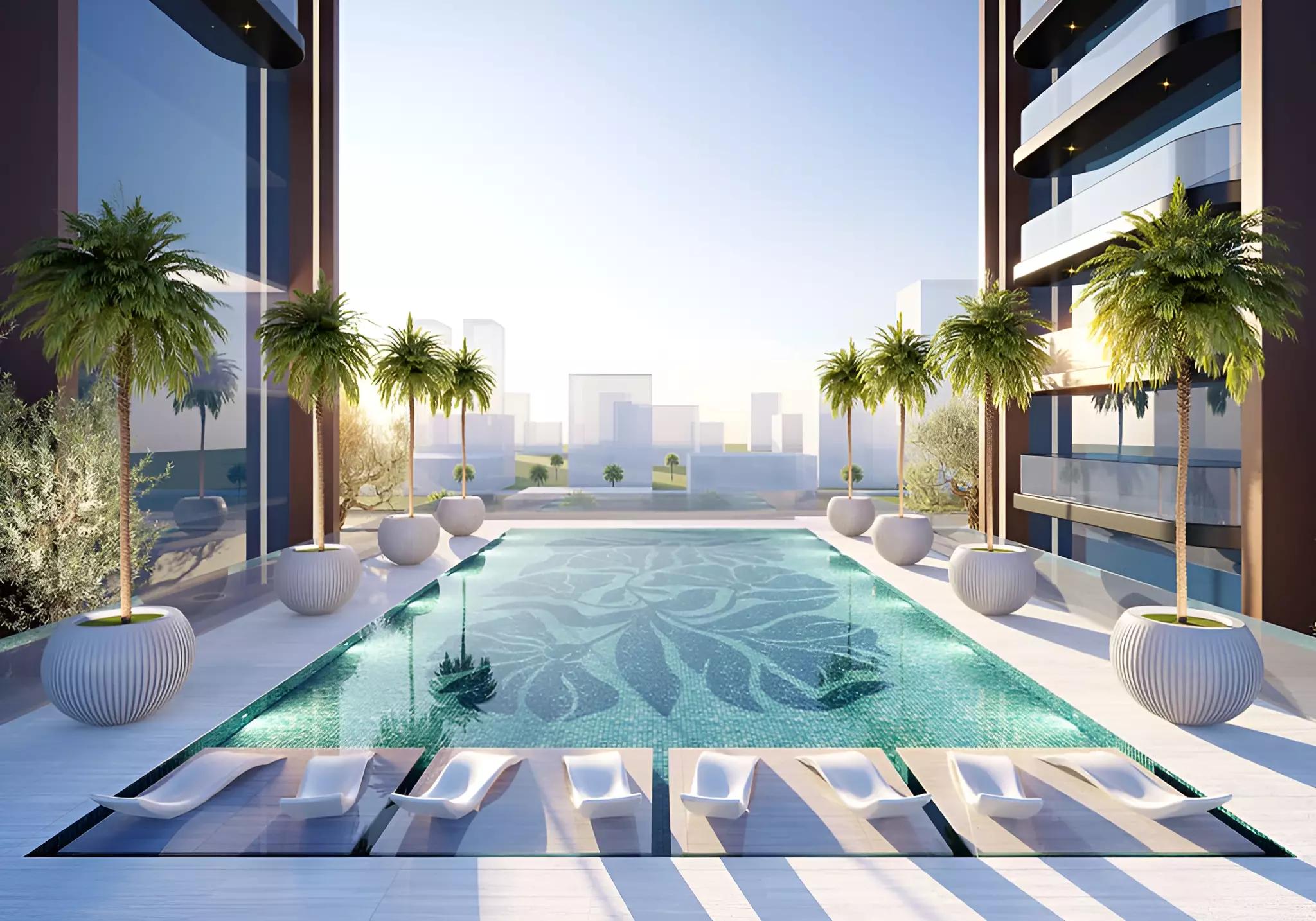 Guzel Tower gymnasium interior rendering, JVT, Dubai
