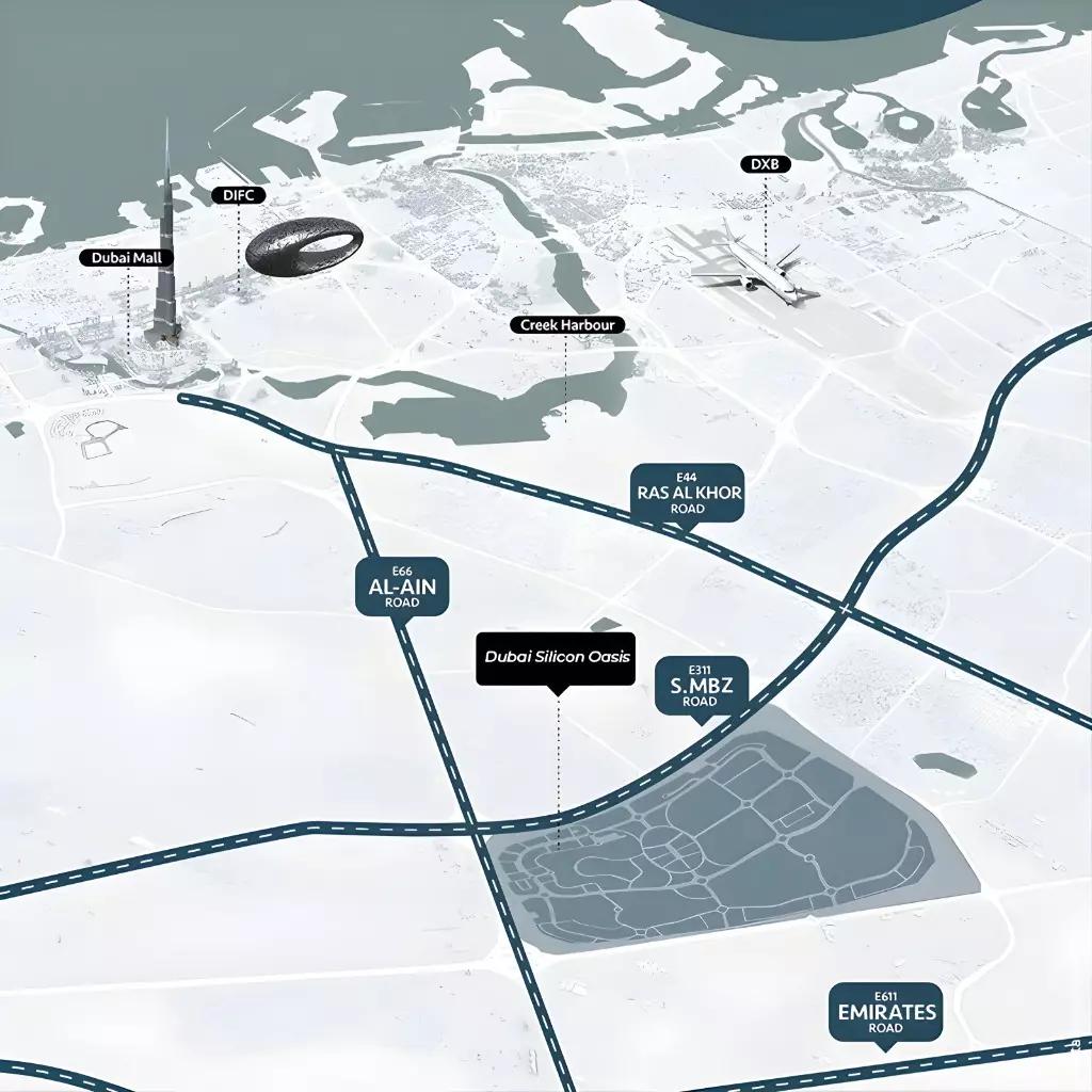 Aura Prestige master plan layout, Dubai Silicon Oasis, Dubai