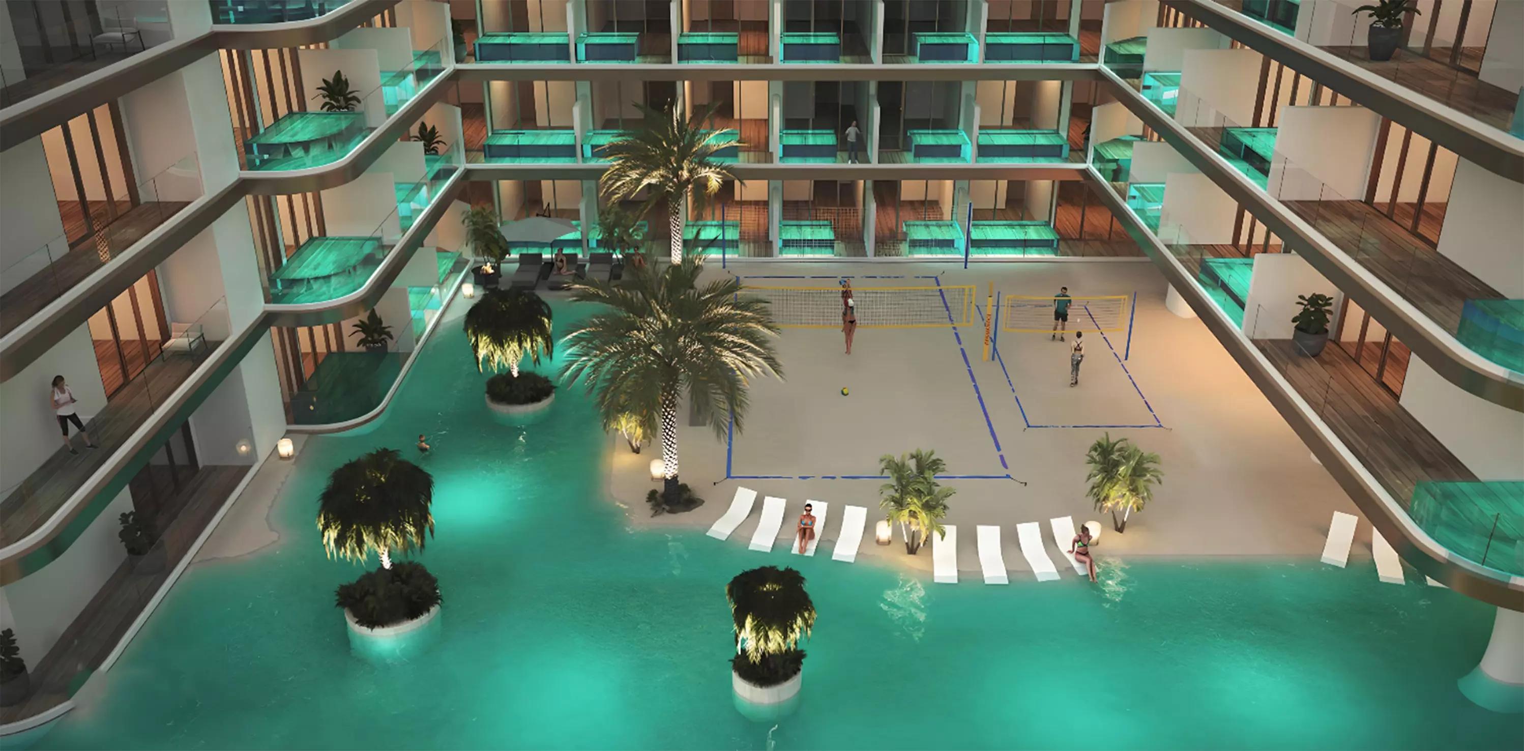 Peace Lagoons landscaped garden and outdoor seating area