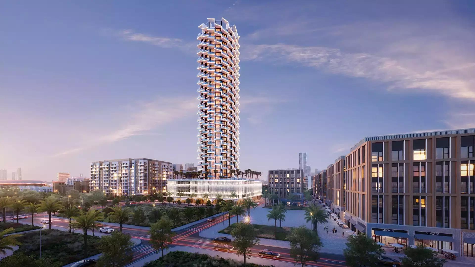 Binghatti Phantom apartment building exterior, JVC District 17, Dubai