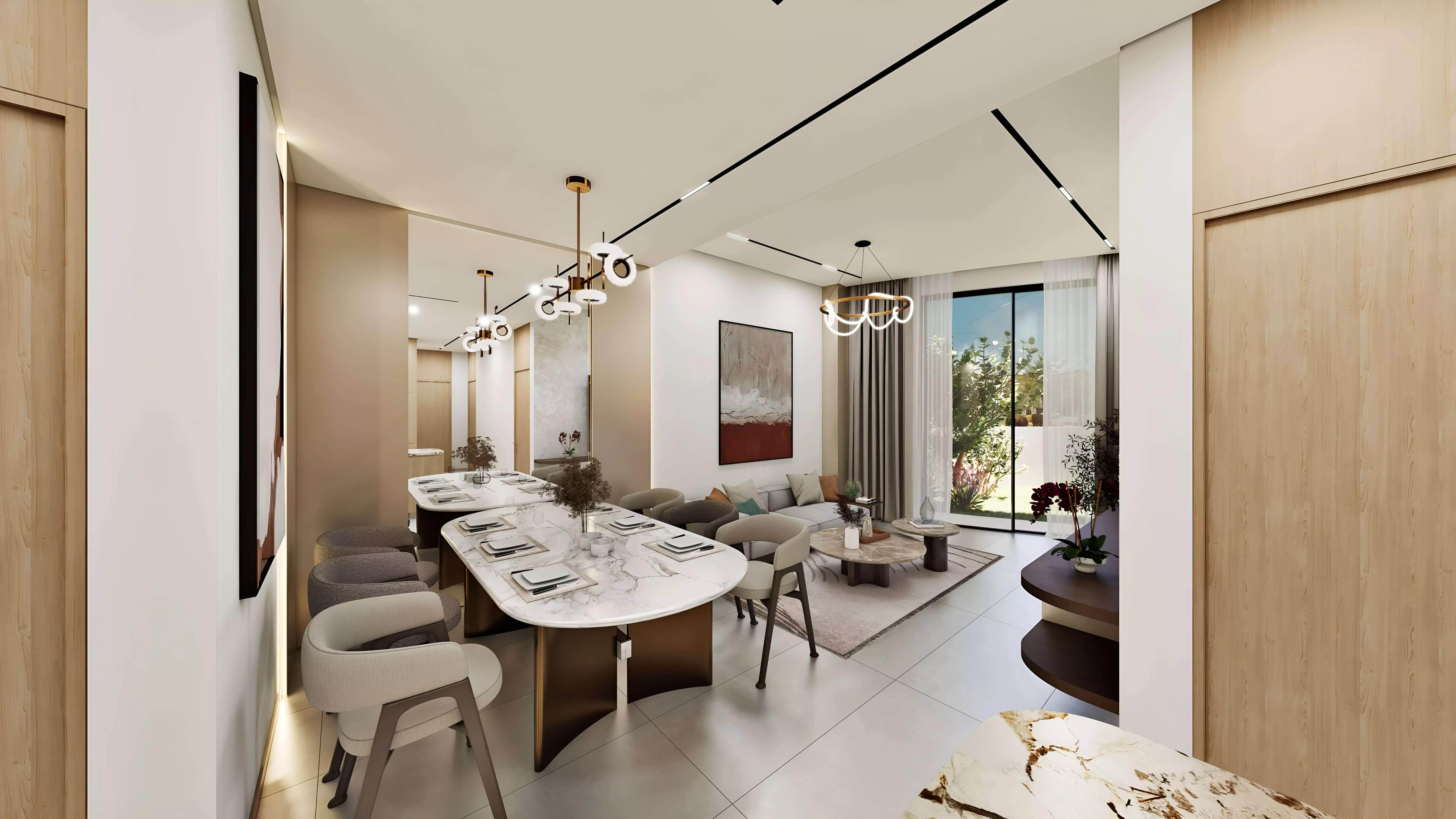Xenia Residences apartment interior living area, Jumeirah Village Circle