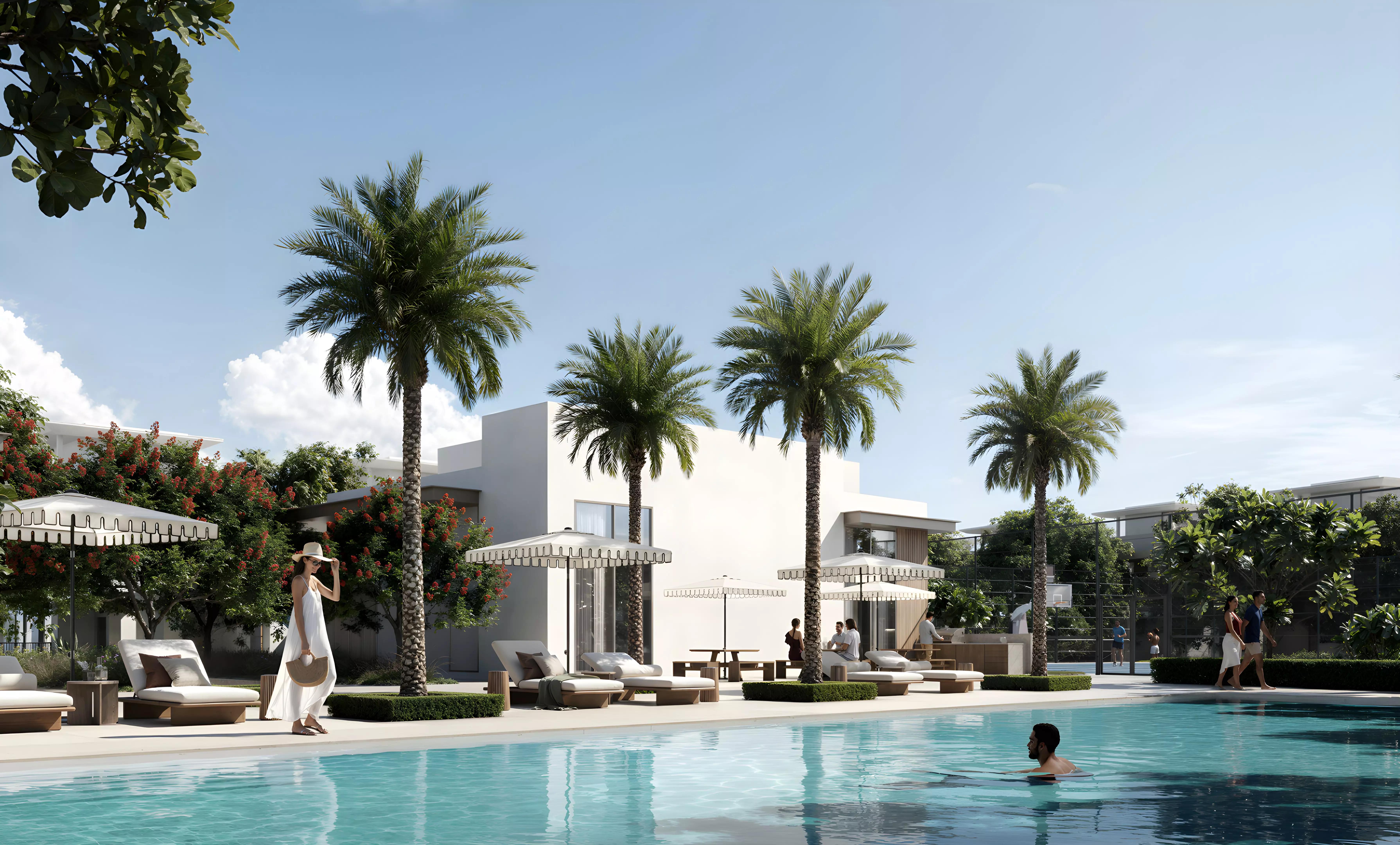 Selvara Phase 3 outdoor amenity area with greenery, Grand Polo Club and Resort