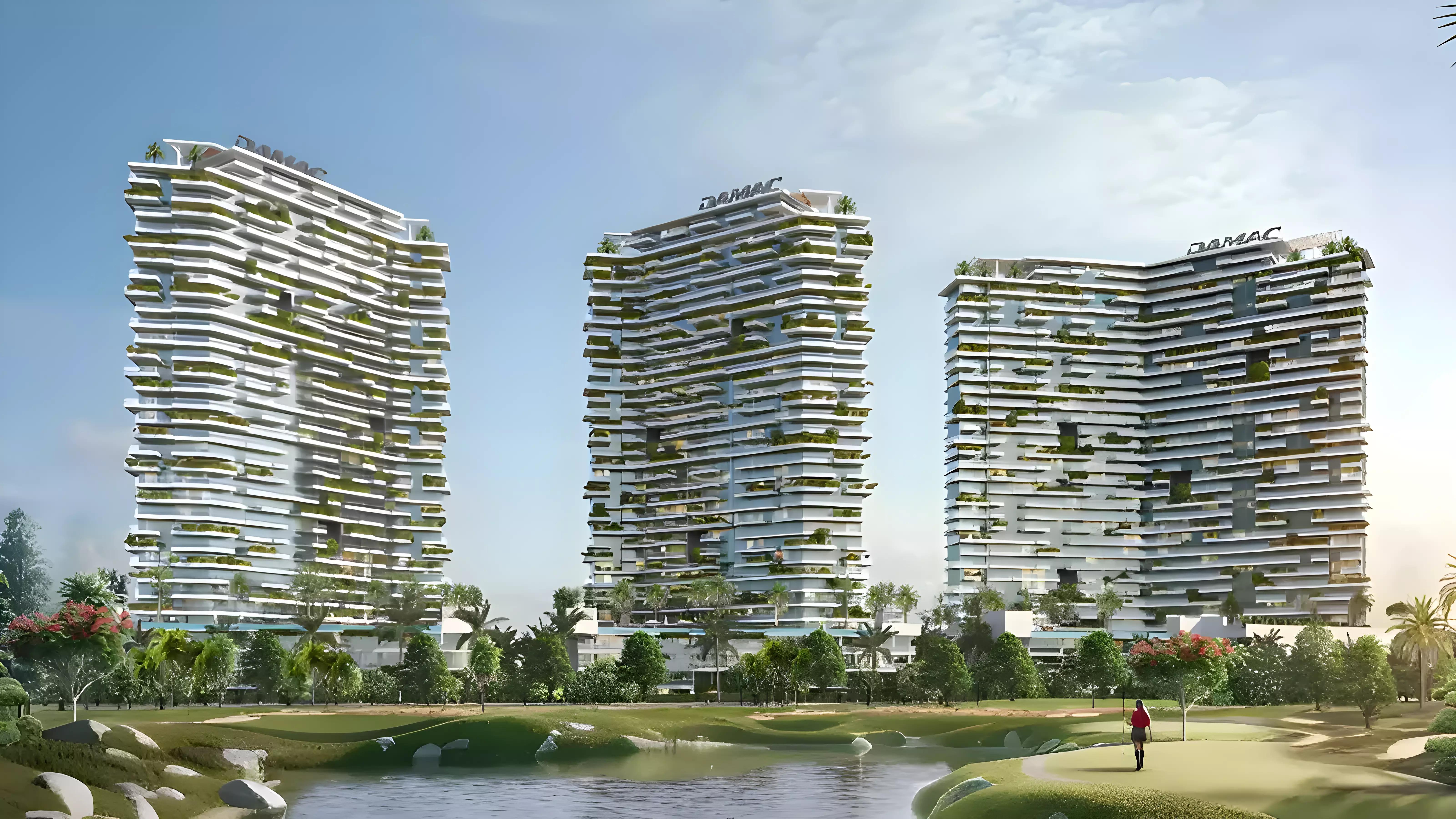 Golf Greens residential building exterior at DAMAC Hills, Dubai