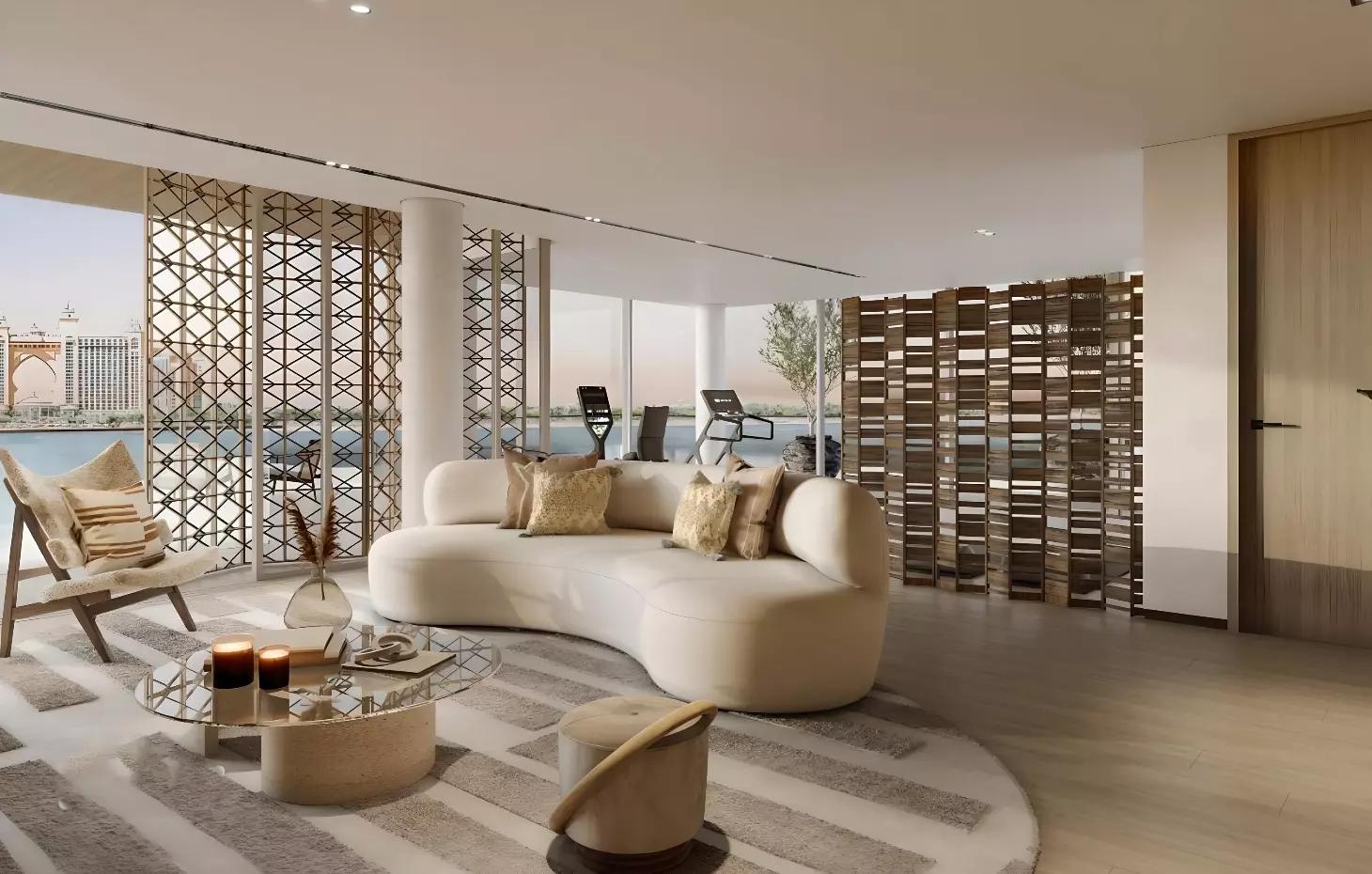 The Palm Crown waterfront villa view, Palm Jumeirah, Dubai