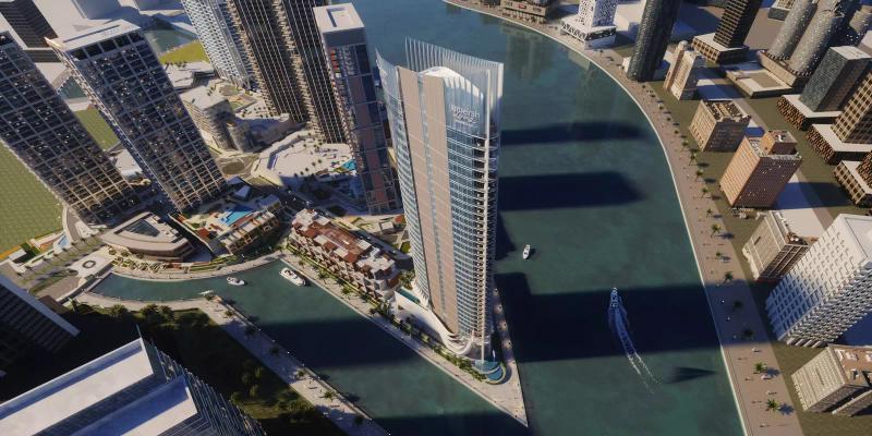 Jumeirah Living Business Bay exterior tower view, Peninsula, Business Bay, Dubai