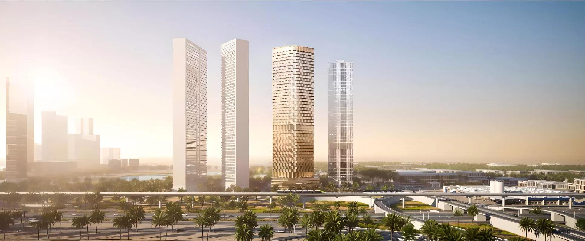 One B Tower exterior facade view, Business Bay, Dubai