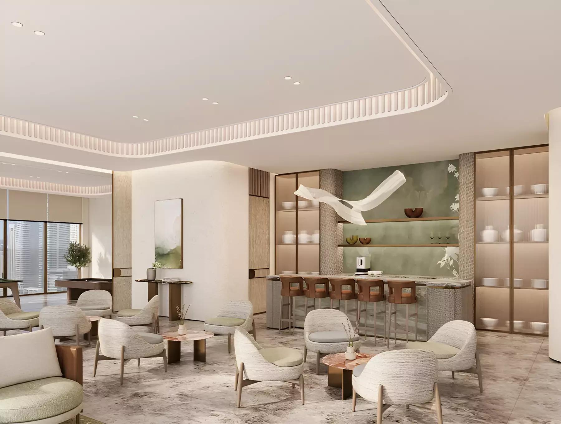 Marriott Residences By Saba infinity pool deck overlooking JLT lakes, Dubai