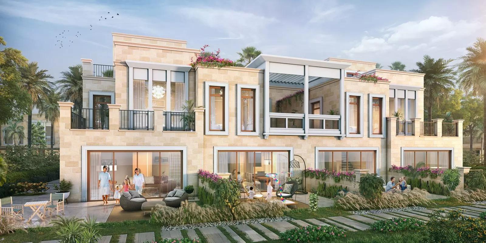 Malta townhouse living interior at DAMAC Lagoons, Dubai