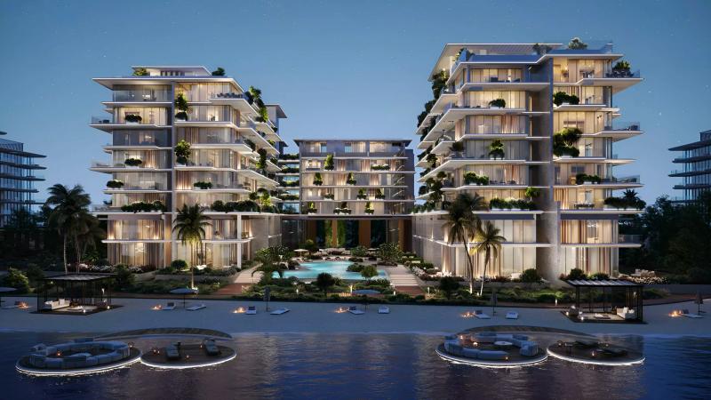 Silena Residences exterior on Dubai Islands waterfront