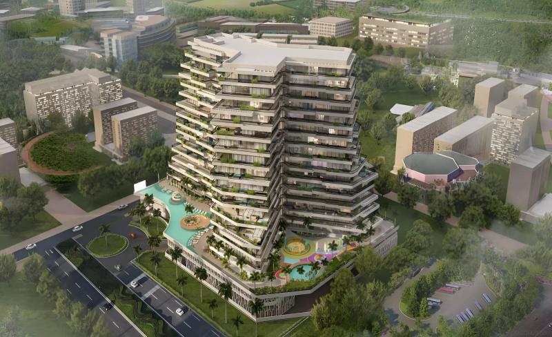 Trinity Arjan tower exterior facade, Karma Development, Arjan, Dubai