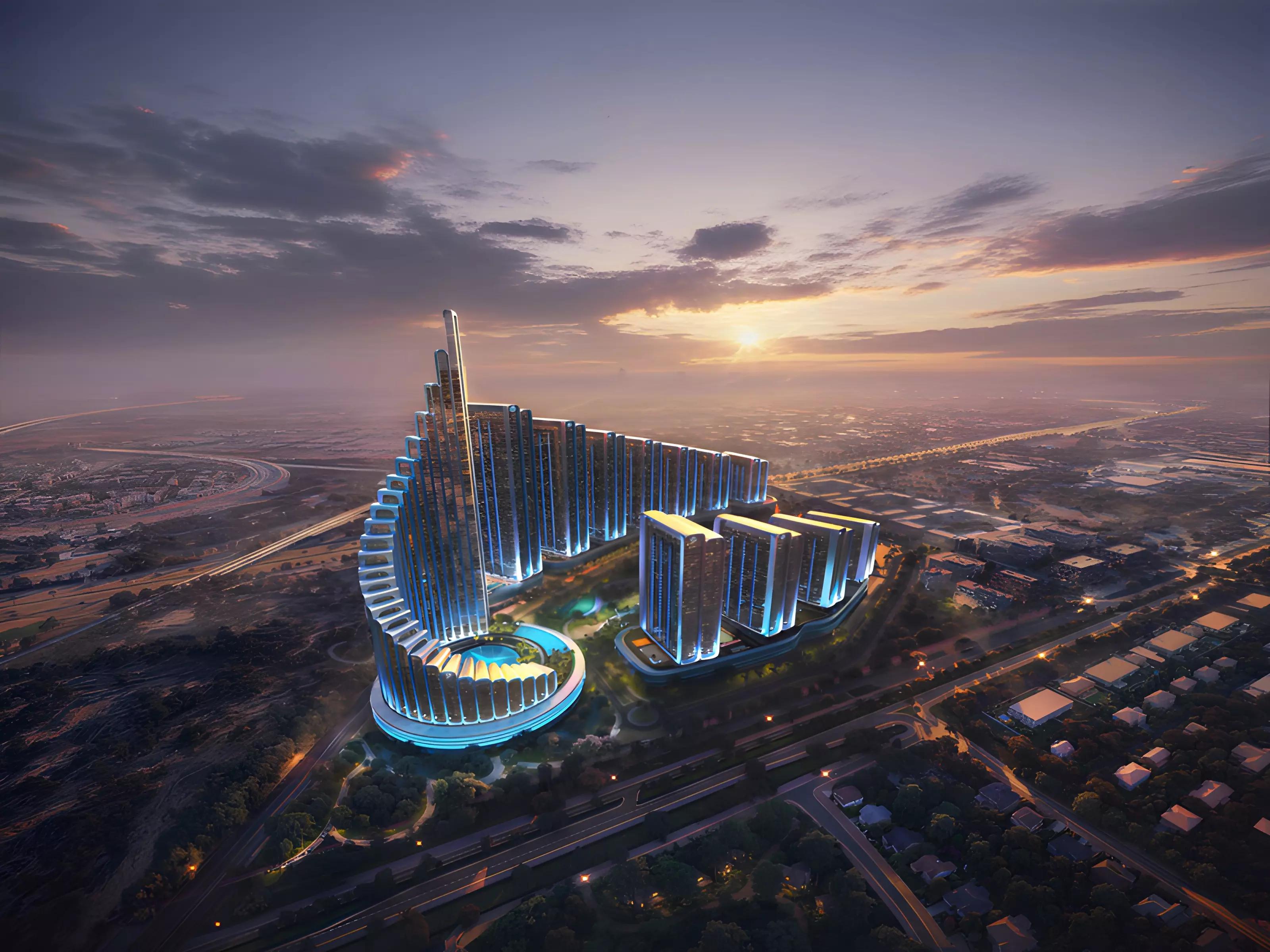 Binghatti Vision Iconic amenity deck and indoor pool area, Nad Al Sheba