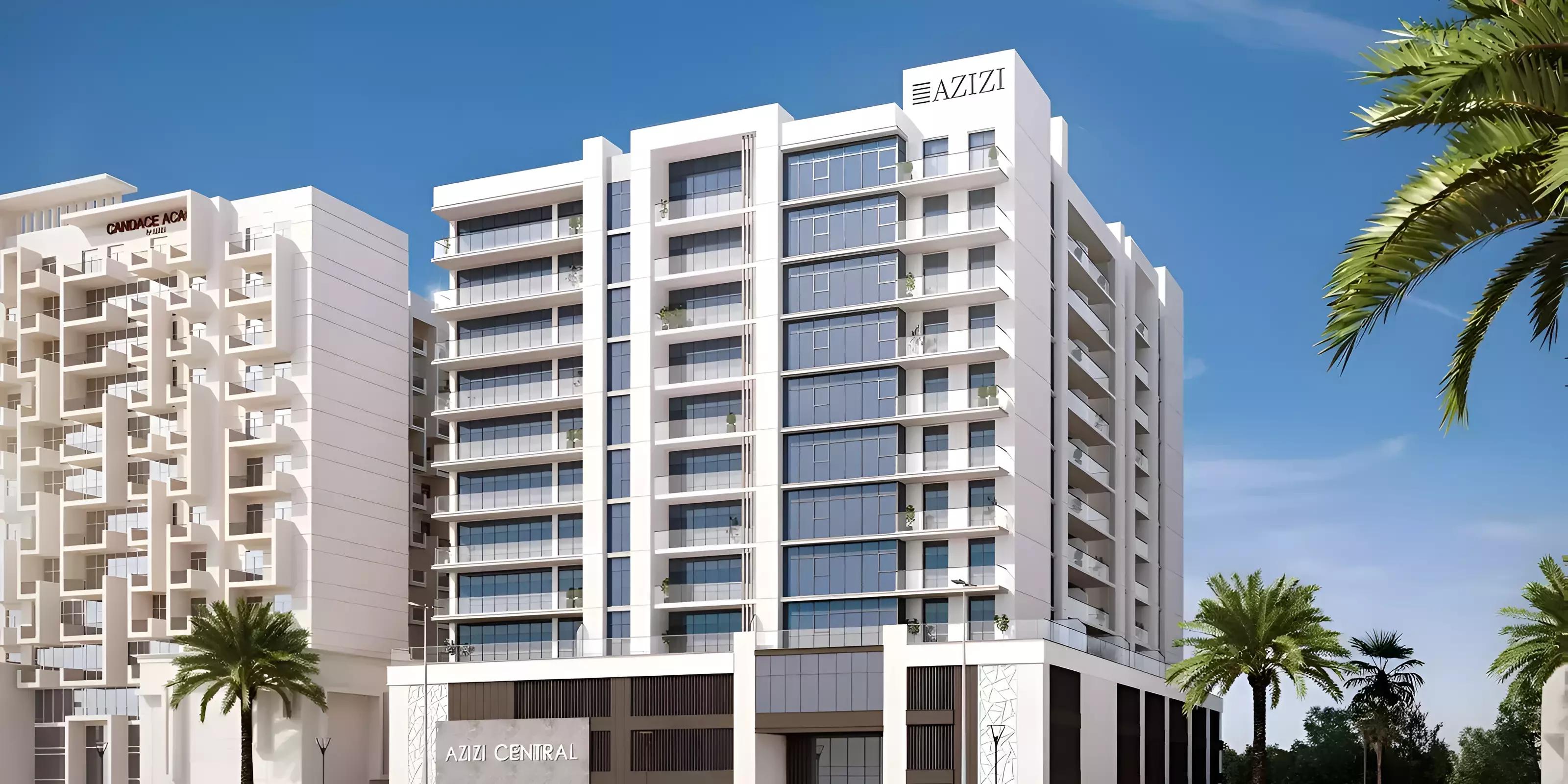 Azizi Central apartment building exterior facade, Al Furjan, Dubai