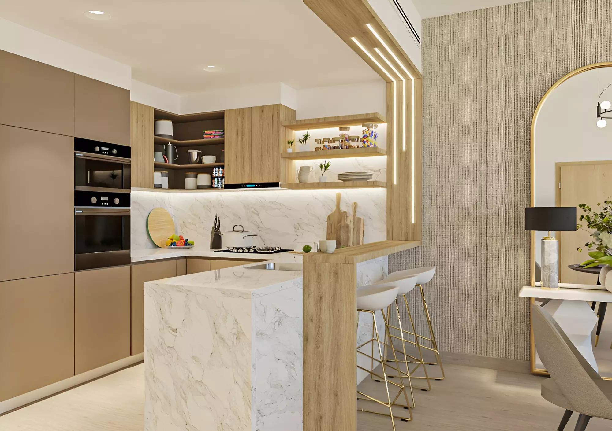Aura by Grovy apartment interior living area, JVC, Dubai