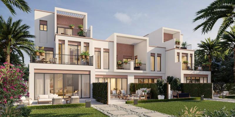 Costa Brava Phase 2 townhouse exterior facade, DAMAC Lagoons, Dubai