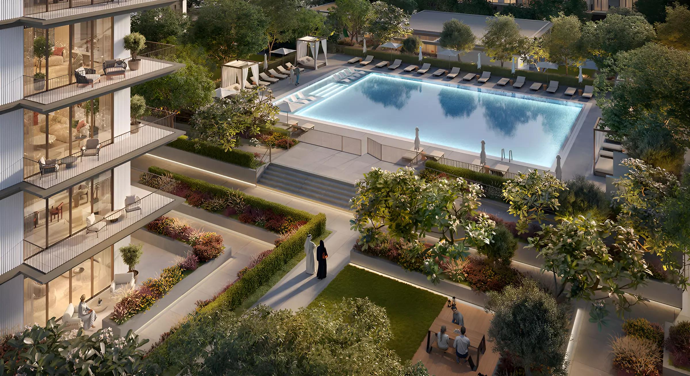 Ocean Cove development streetscape and landscaping, Mina Rashid, Dubai
