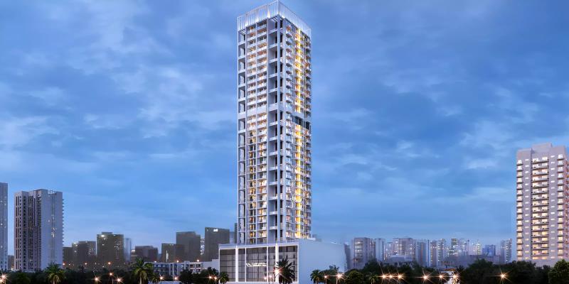 Binghatti Tulip exterior facade, Jumeirah Village Circle, Dubai