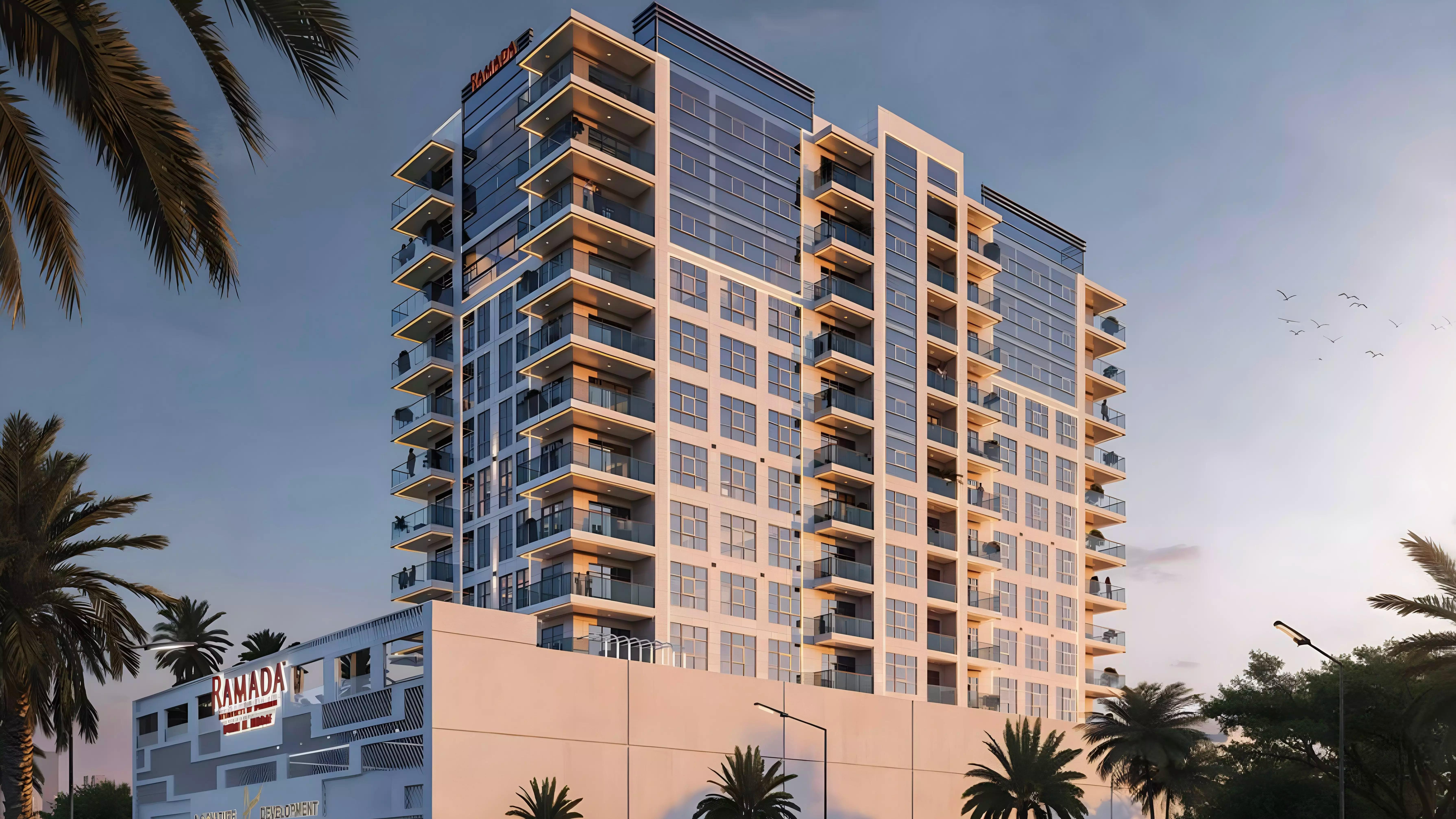 Exterior facade of Ramada Residences by Wyndham in Al Jaddaf, Dubai