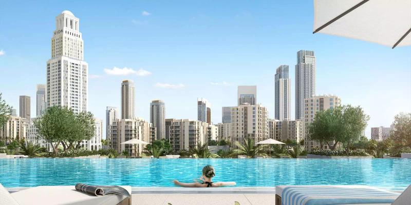 Creek Palace waterfront apartment tower exterior, Dubai Creek Harbour