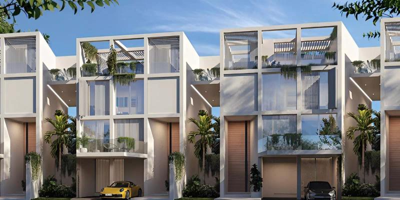 Al Barari Ixora villa exterior with landscaped greenery, Al Barari, Dubai