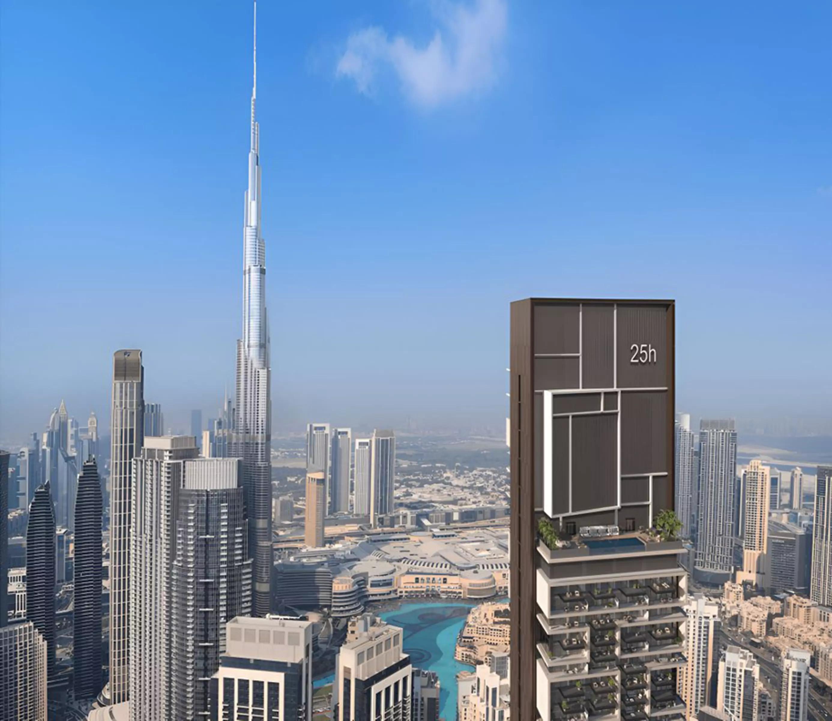 25H Heimat At Downtown Dubai residential tower street-level view