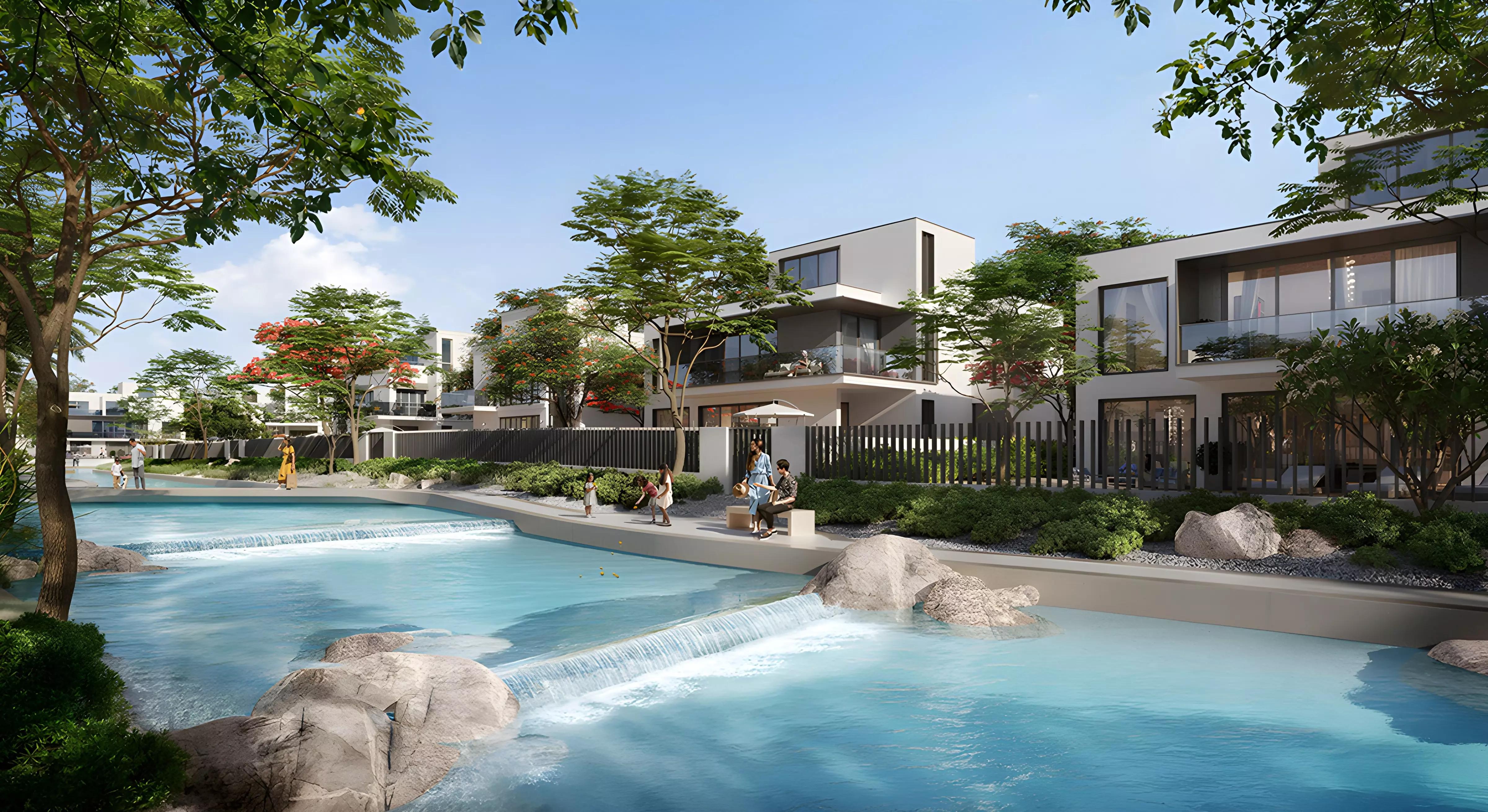 Palmiera 2 villa exterior with landscaped frontage, The Oasis by Emaar, Dubai