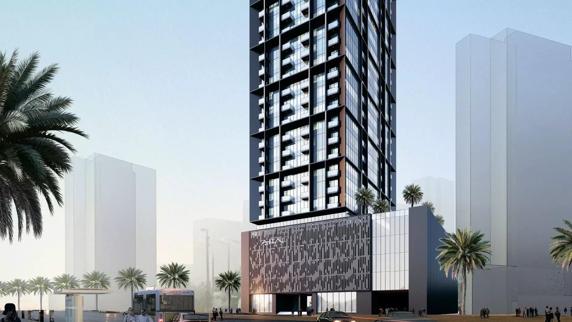 Altai Tower exterior facade in Jumeirah Village Triangle, Dubai