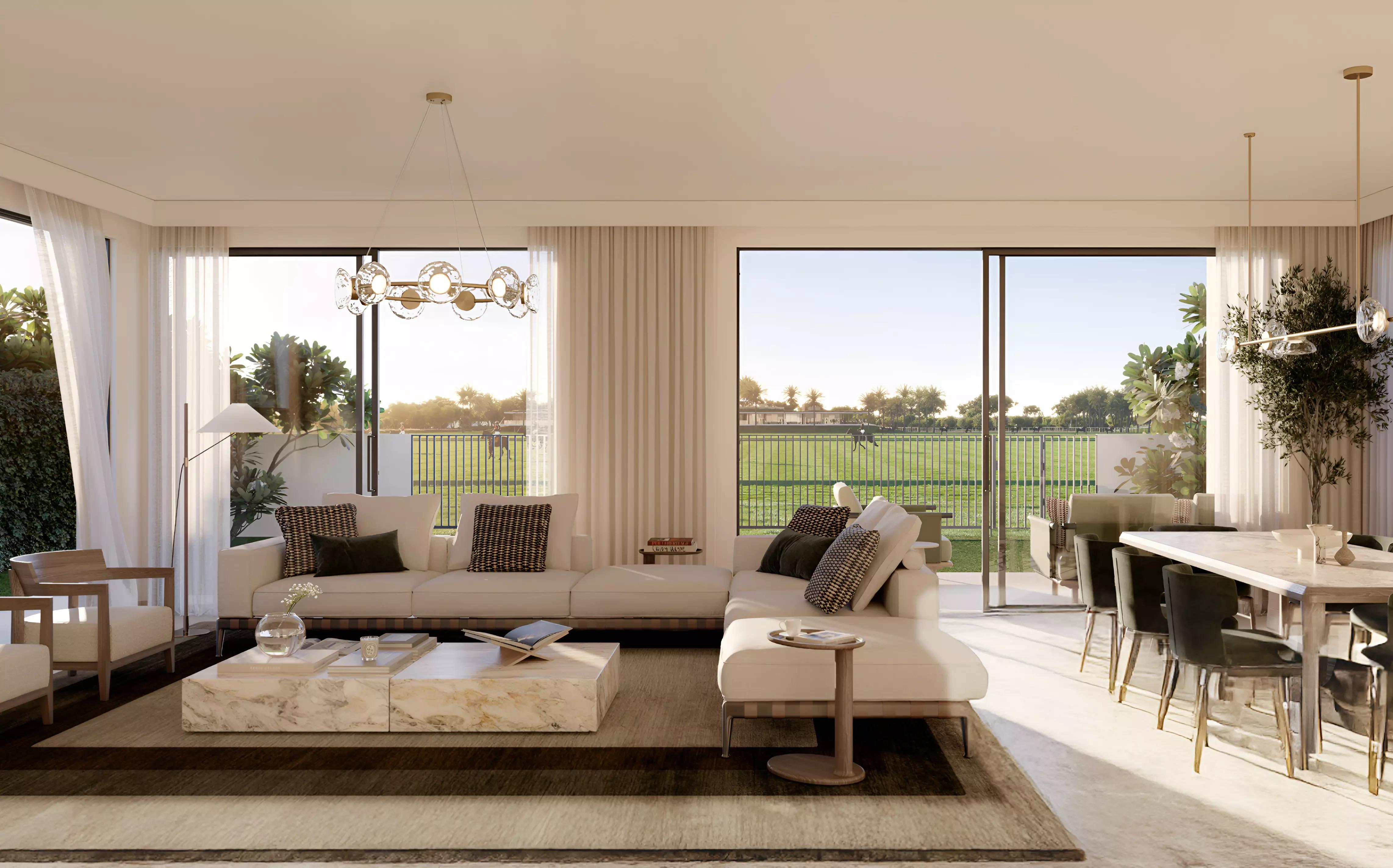 Chevalia Fields villa facade and driveway, Grand Polo Club & Resort, Dubai