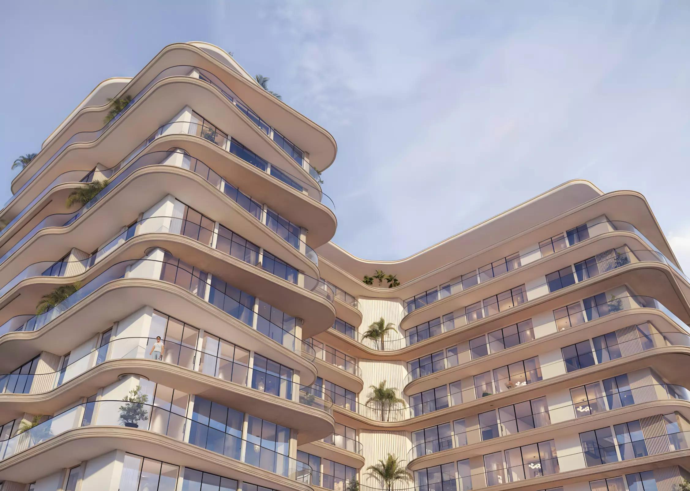 The Boulevard residential tower elevation, Prestige One development, Dubai