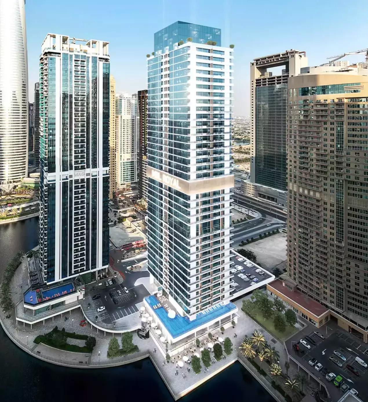 MBL Royal building exterior at street level, JLT, Dubai