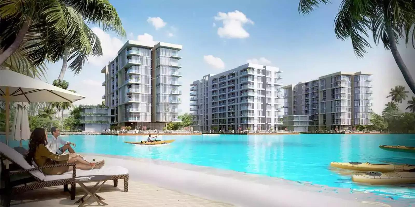 Retail and dining frontage near Residences 11, District One, Dubai
