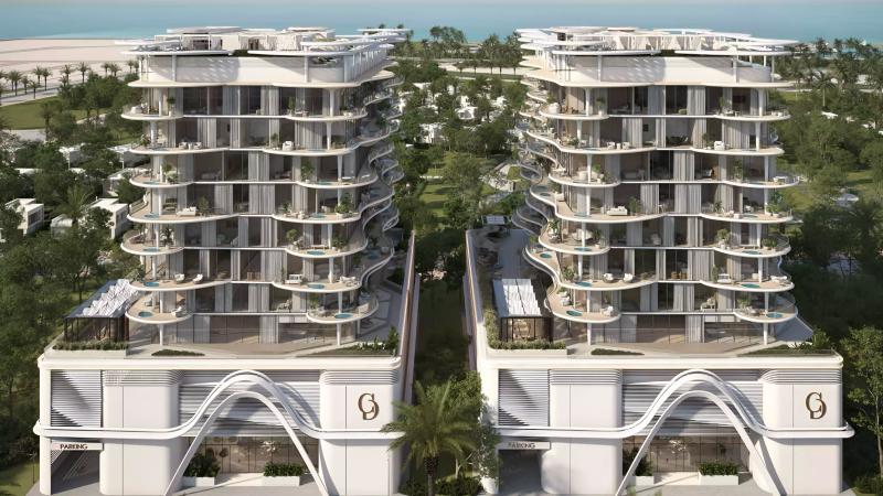 Agua Residences Tower 2 exterior facade, Dubai Islands