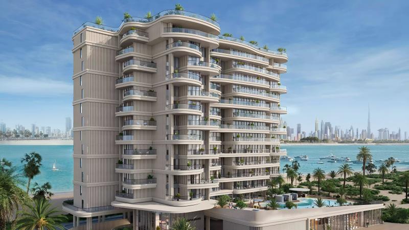 Casagrand Seafront Residences exterior tower view, Dubai Islands