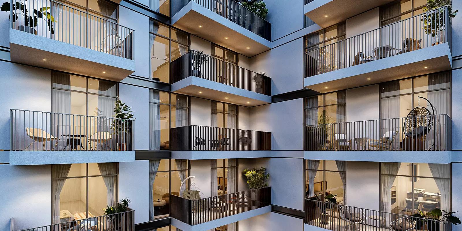Hadley Heights building elevation view, Jumeirah Village Circle, Dubai