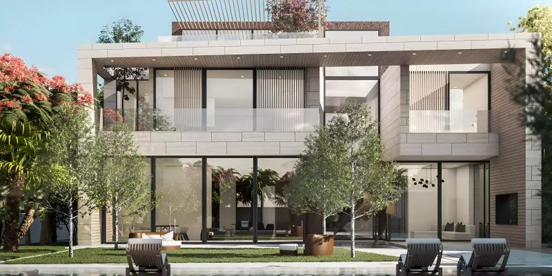 Lunaria Al Barari villa exterior with landscaped grounds