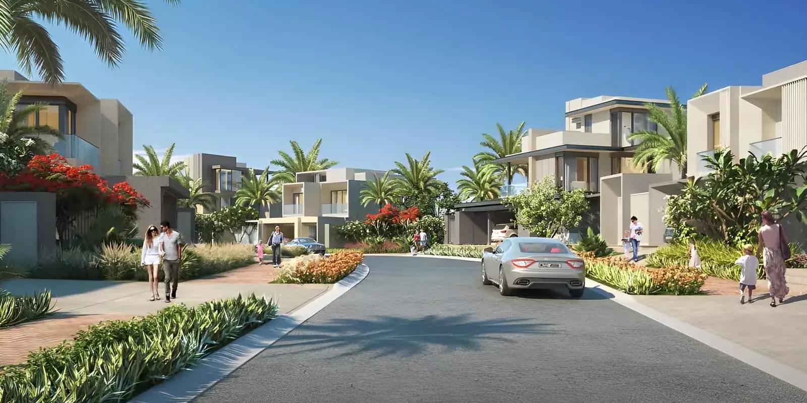 Residential villa row at Jebel Ali Village by Nakheel