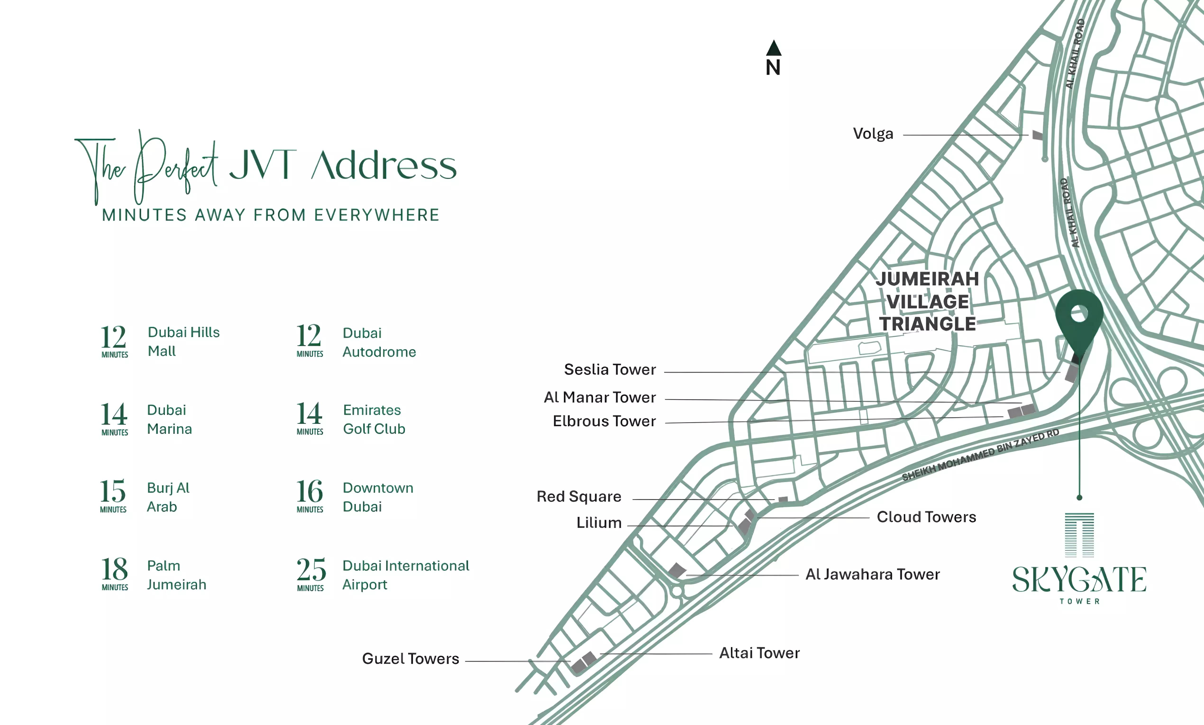 Sky Gate Tower master plan layout, Jumeirah Village Triangle, Dubai