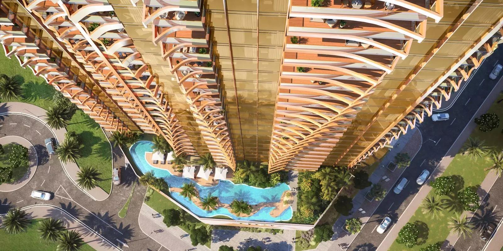 Elegance Tower apartment interior living area, DAMAC