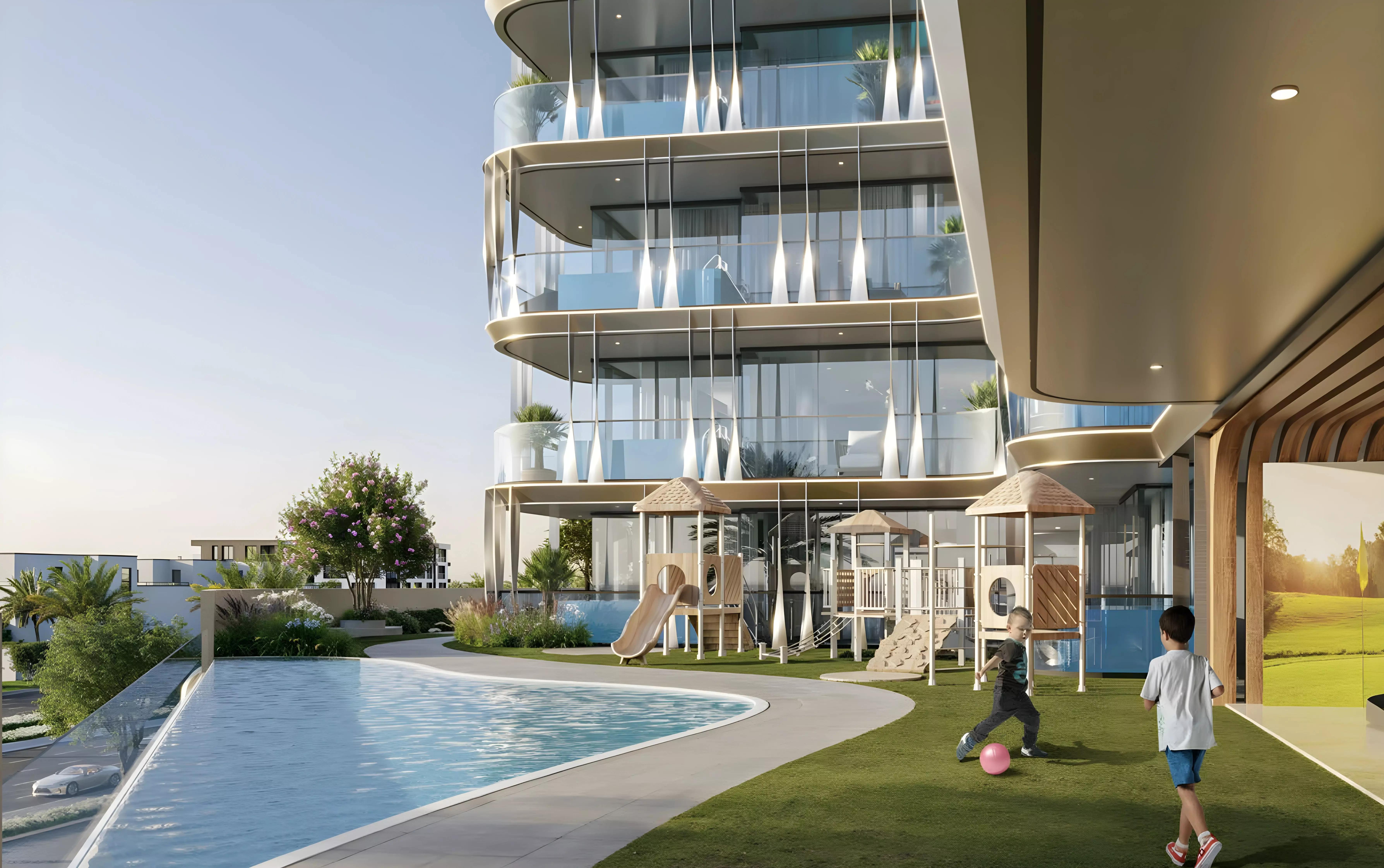 Ocean Bay by Samana building facade detail, Dubai Islands, Dubai