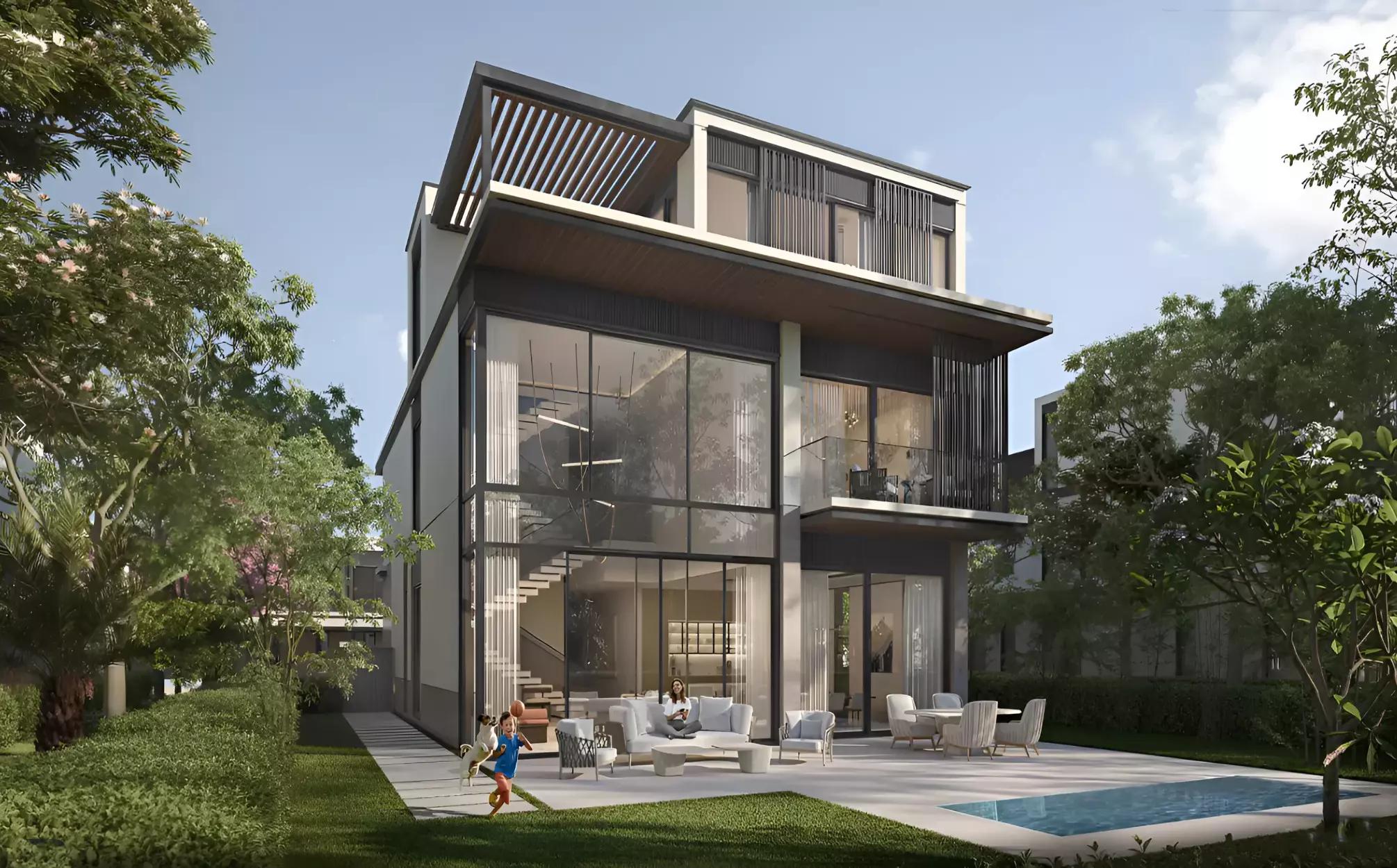 Family townhouse cluster with private outdoor space, Nad Al Sheba Gardens Phase 5