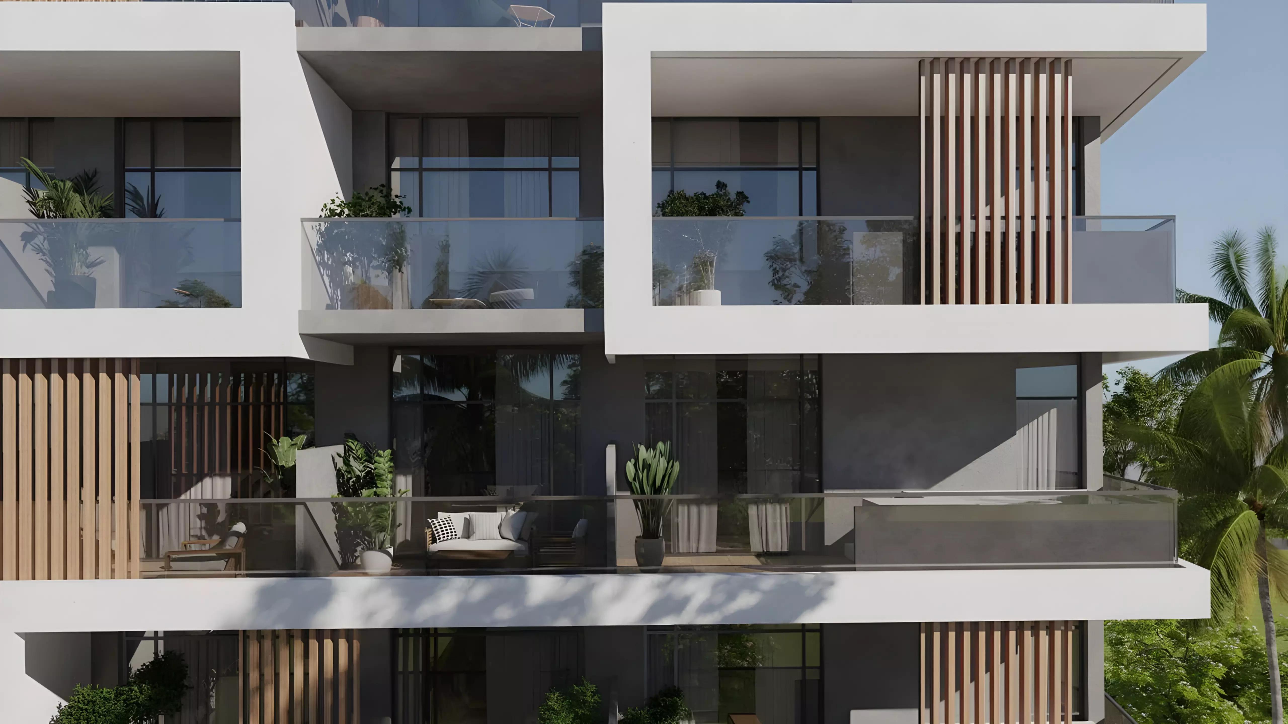 Saray Prime Residence facade and entrance view, Dubai Land Residence Complex, Dubai