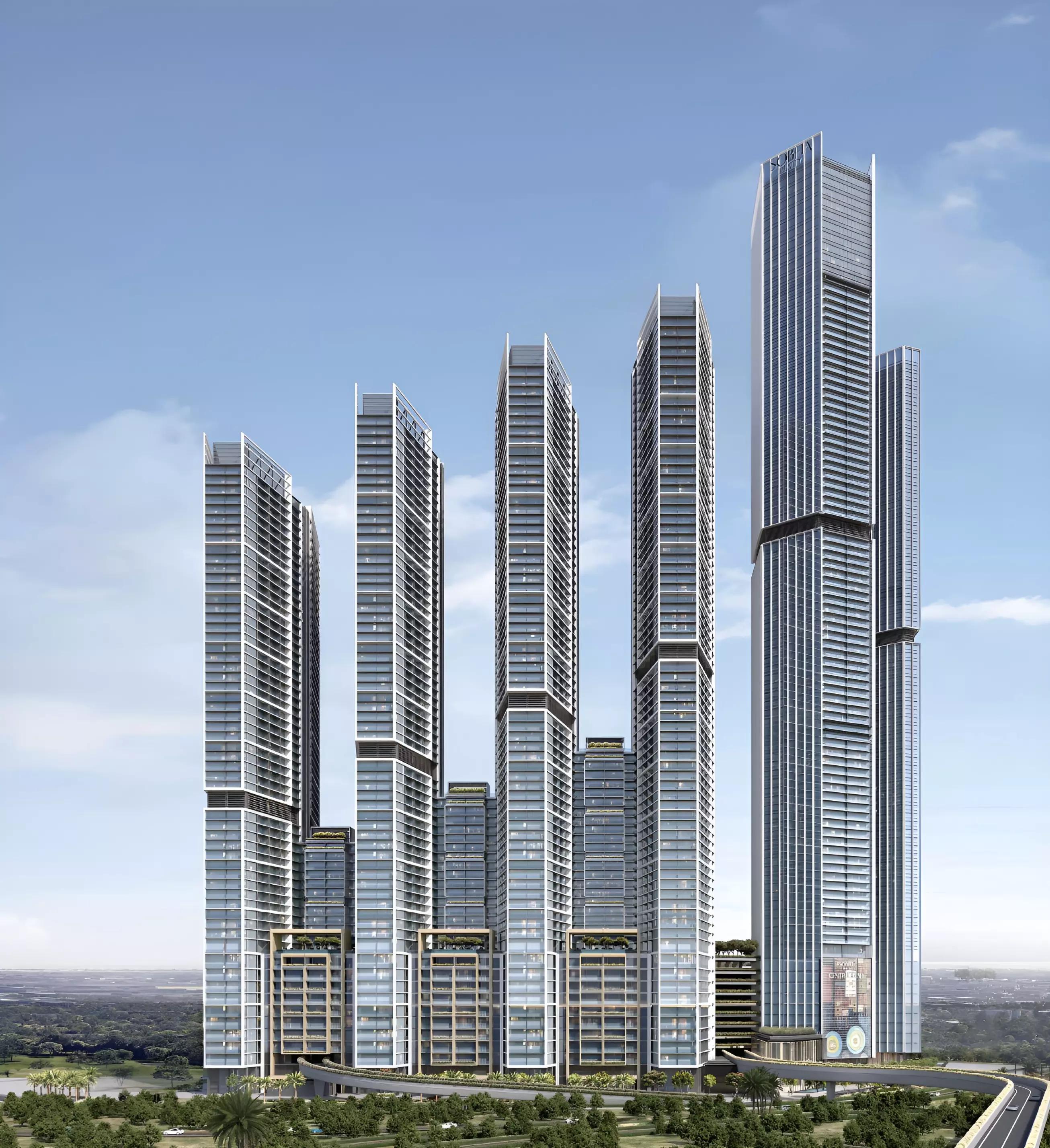 Sobha Central landscaped garden and outdoor amenity deck