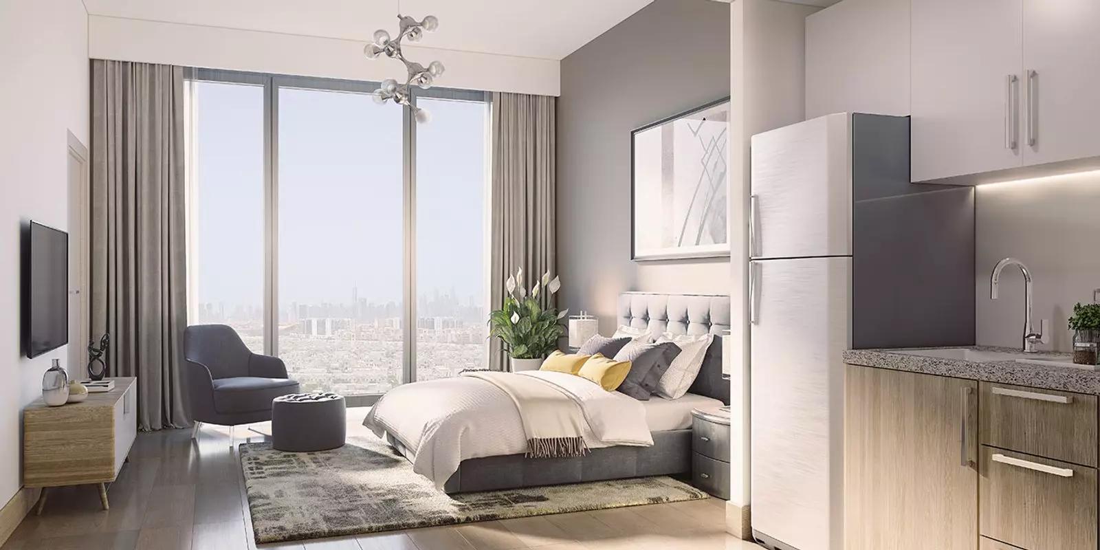 AZIZI Berton apartment building street view, Al Furjan, Dubai