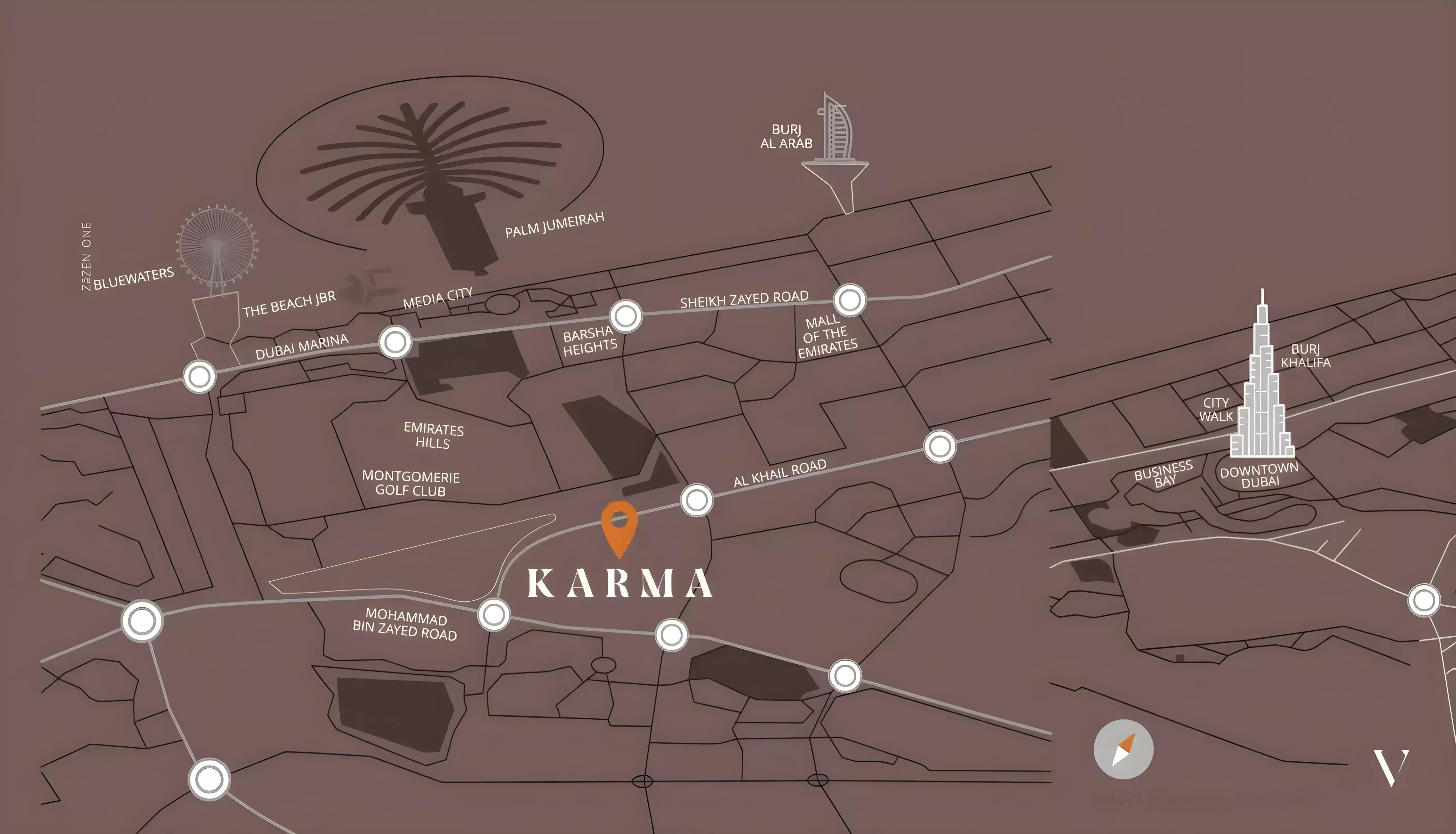 Master plan layout of Karma community in Liwan, Dubai