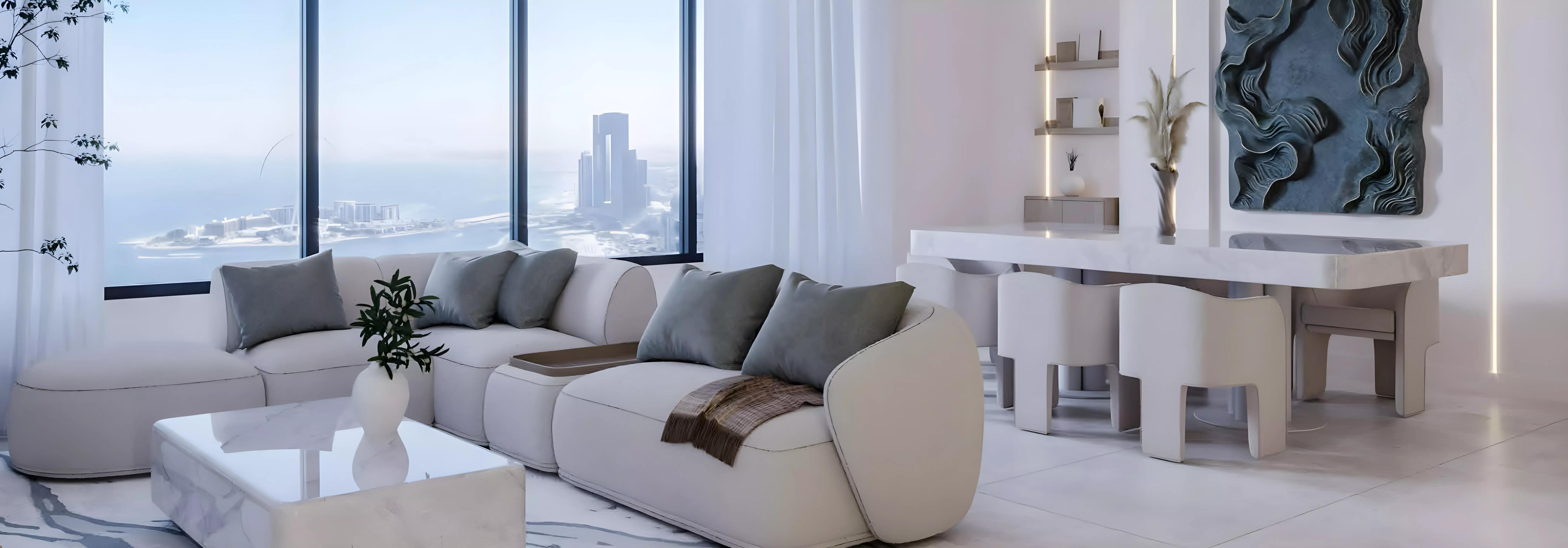 Building entrance and lobby of The Residences Al Habtoor Grand, Dubai Marina