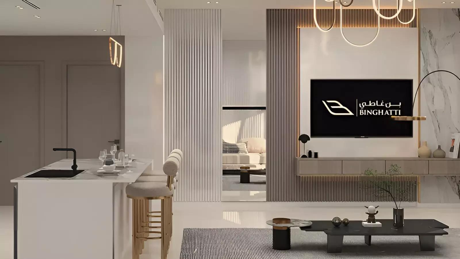 Binghatti Corner landscaped gardens and communal area, JVC, Dubai